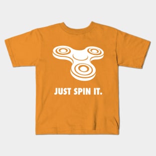 Fidget Spinner Just Spin It WHITE Kids T-Shirt